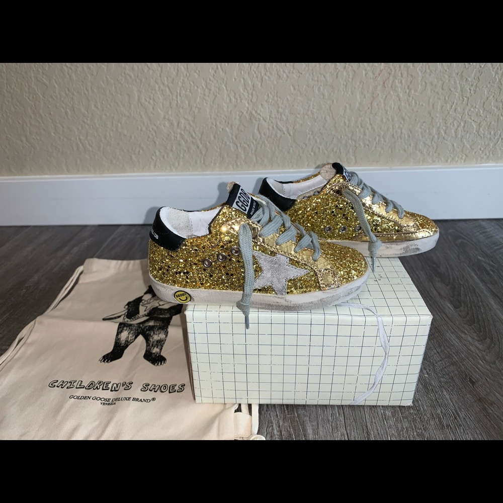 Golden Goose Superstar Gold Glitter Sneakers